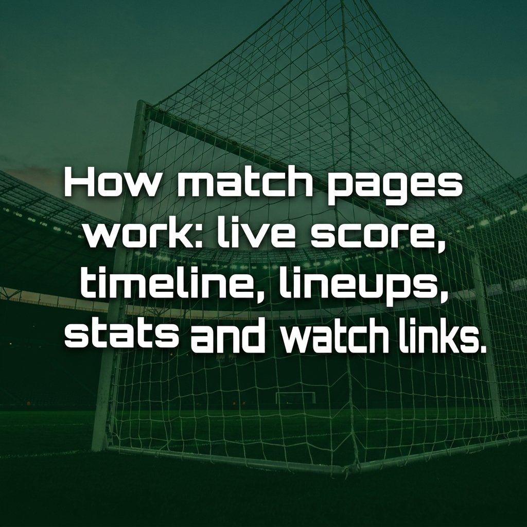 How a World Cup match page works: live score, timeline, lineups, stats and watch links